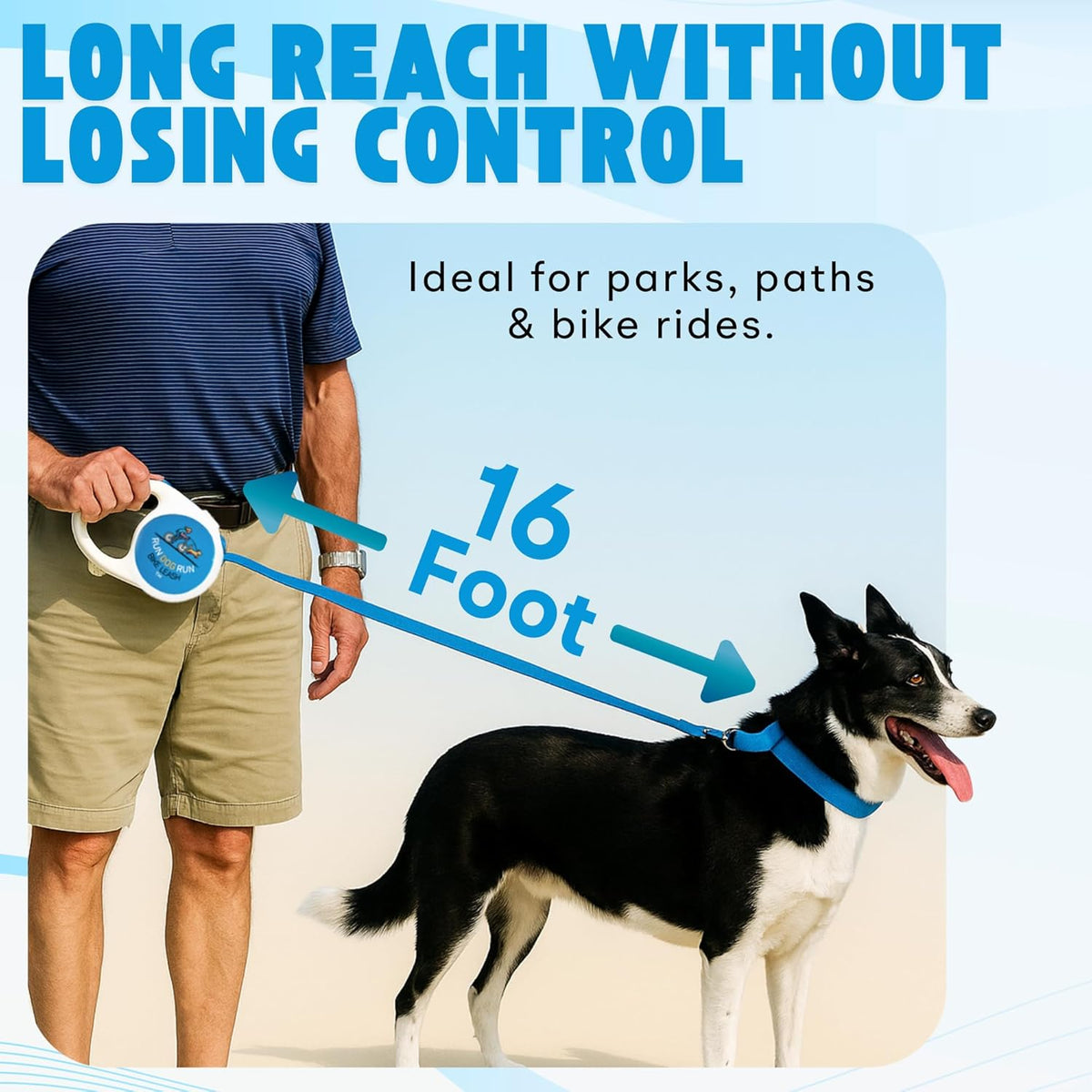 Handlebar Dog Bike Leash, 16 Ft Retractable Dog Leash for Cycling or Walking